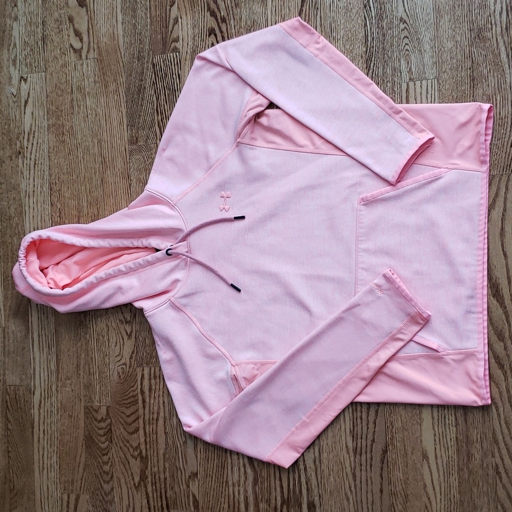 (S) Under Armour Heathered Light Neon Loose Fit ColdGear Athleisure Classic